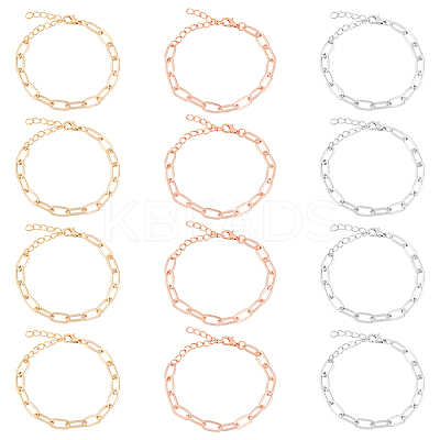 Alloy Paperclip Chain Bracelets BJEW-NB0001-02-RS-1