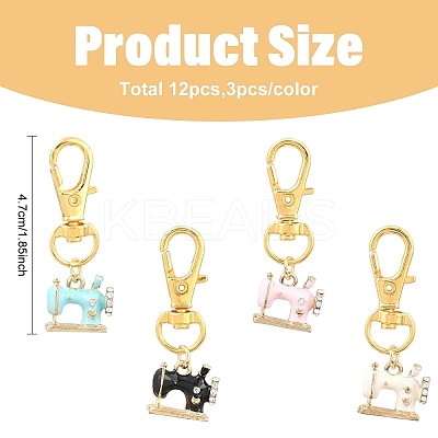 12Pcs 4 Style Alloy Enamel Pendant Decorations HJEW-YW00158-1