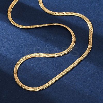 PVD Vacuum Plating 304 Stainless Steel Herringbone Chain Necklaces X-NJEW-F227-02G-04-1