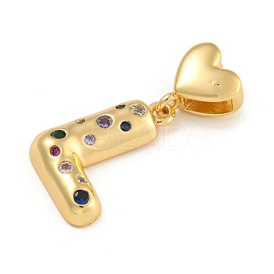 Brass Micro Pave Colorful Cubic Zirconia Pendants KK-P281-01G-L-1