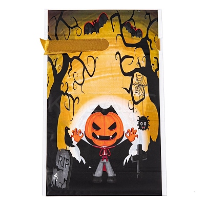 50Pcs Rectangle Halloween Candy Plastic Bags ABAG-U001-01J-1