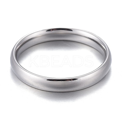 Non-Tarnish 304 Stainless Steel Flat Plain Band Rings STAS-I160-D-P-1