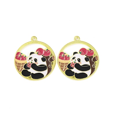 Golden Plated Alloy Enamel Pendants ENAM-Z017-08G-03-1