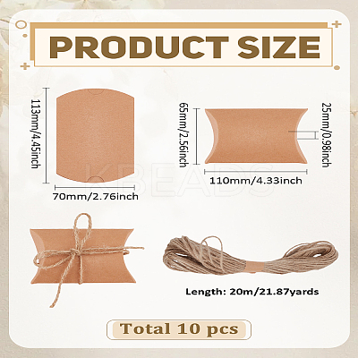 16Pcs Kraft Paper Pillow Candy Box Treat Boxes CON-LP0001-10-1