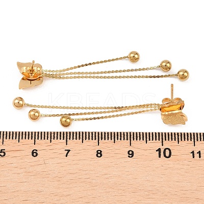 Butterfly 304 Stainless Tassel Steel Stud Earrings EJEW-H175-05G-1