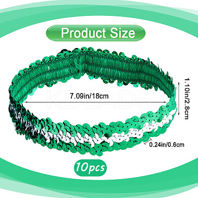 10Pcs Wide Stretch Sparkling Headband MRMJ-GF0001-45A-1
