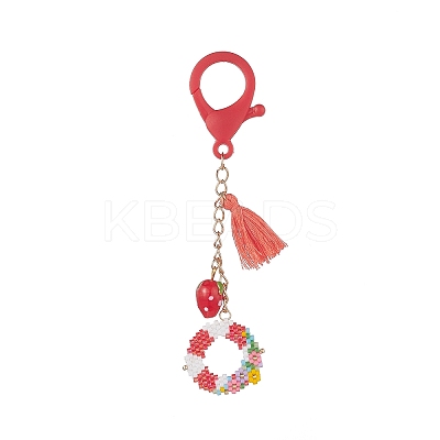Handmade Loom Pattern Seed Beads Pendant Decorations HJEW-MZ00008-1