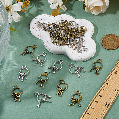 40Pcs 2 Colors Tibetan Style Alloy Pendants FIND-FH0010-58-1
