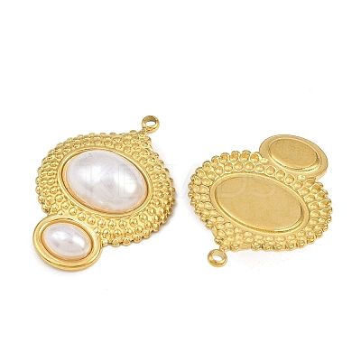 304 Stainless Steel & ABS Plastic Imitation Pearl Pendants STAS-Z166-15G-1