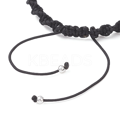 Natural White Moonstone & Lava Rock & Obsidian & Larvikite Round Beads Braided Bead Bracelets for Women BJEW-JB12917-03-1