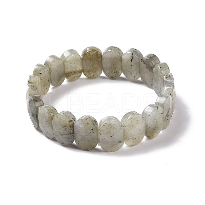 Natural Labradorite Oval Beaded Stretch Bracelet G-E010-01I-1