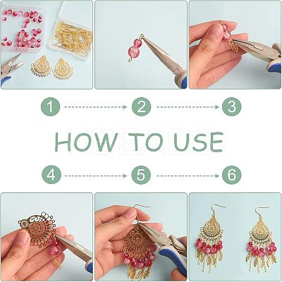 DIY Filigree Dangle Earring Making Kit DIY-UN0003-34-1