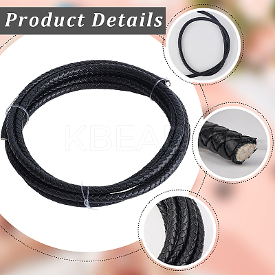 Braided Leather Cord with Core WL-CL0001-01E-1