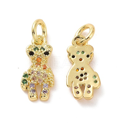Brass Micro Pave Colorful Cubic Zirconia Charms KK-E068-VF122-1