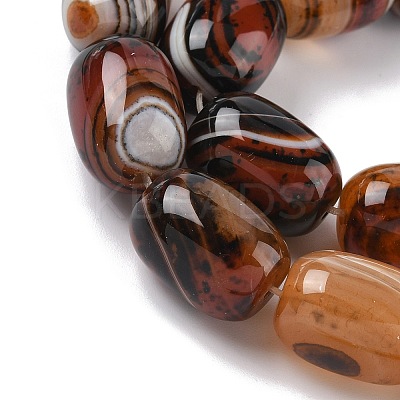 Natural Banded Agate/Striped Agate(Dyed & Heated) Beads Strands G-H324-01D-1