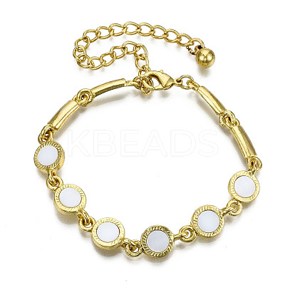 Electroplated Alloy Link Bracelets BJEW-T012-010-RS-1