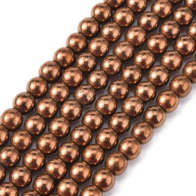 Non-magnetic Synthetic Hematite Beads Strands G-S096-4mm-4-1