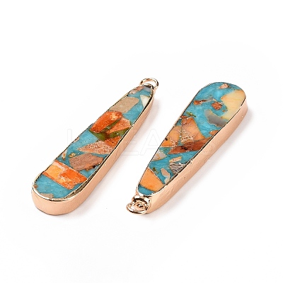 Dyed Natural Imperial Jasper Pendants G-P490-04G-1