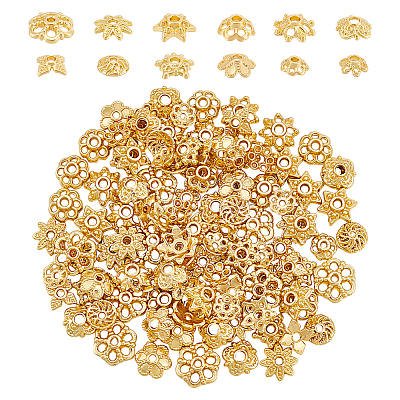 120Pcs 12 Styles Alloy Flower Bead Caps FIND-UN0015-76-1