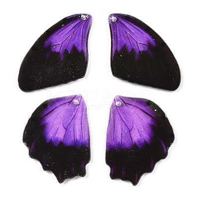 Transparent Resin Wing Pendants Set RESI-TACDZ0021-06D-1