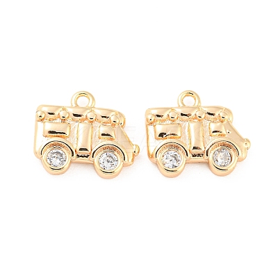 Brass Micro Pave Cubic Zirconia Pendants KK-E090-17G-1