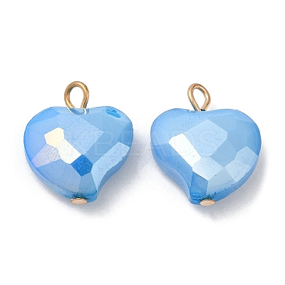 Imitation Jade Glass Pendants KK-Q777-01G-01-1