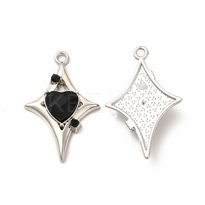 Rack Plating Alloy with Glass Pendants FIND-G051-03P-1
