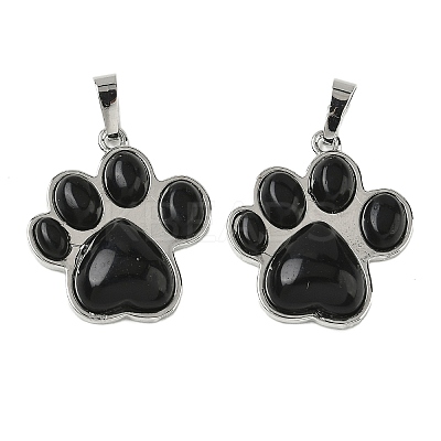 Natural Obsidian Pendants X-G-B194-02P-07-1