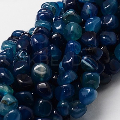 Dyed Natural Agate Chip Beads Strands G-E329-16A-1