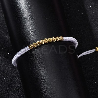 Polyester Cord Braided Bead Bracelets for Women BJEW-L698-01G-14-1