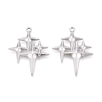304 Stainless Steel Pendants STAS-T065-05P-1