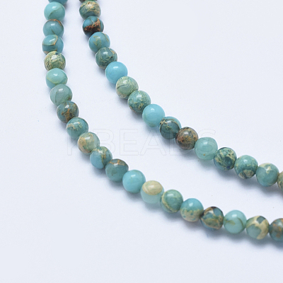 Natural Aqua Terra Jasper Beads Strands G-E444-14A-4mm-1