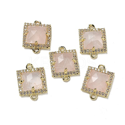 Natural Rose Quartz Faceted Square Links G-I375-03G-08-1