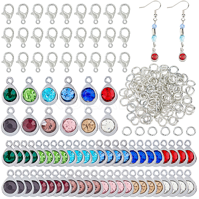 DIY Teardrop Alloy Rhinestone Pendent Decoration Making Kits DIY-FH0008-96-1
