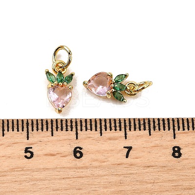 Brass Micro Pave Cubic Zirconia Charms ZIRC-H119-06G-02-1