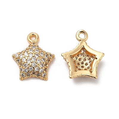 Plating Brass Micro Pave Cubic Zirconia Pendants KK-B074-45G-1