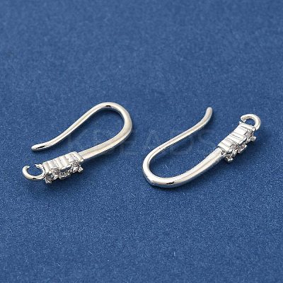 Rack Plating Brass Micro Pave Clear Cubic Zirconia Earring Hooks KK-A231-04S-1
