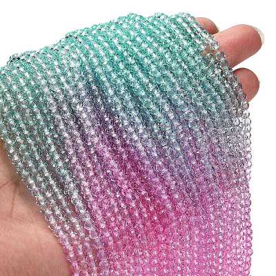 Transparent Painted Glass Beads Strands LS-DGLA-A034-T4mm-A10-1
