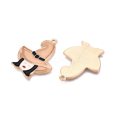 Halloween Theme Rack Plating Luminous Alloy Enamel Pendants ENAM-N056-235G-1