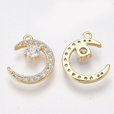 Brass Micro Pave Cubic Zirconia Charms KK-T038-507A-1