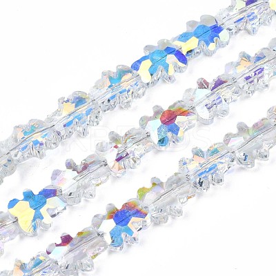 Electroplate Transparent Glass Beads Strands EGLA-N002-21A-B01-1