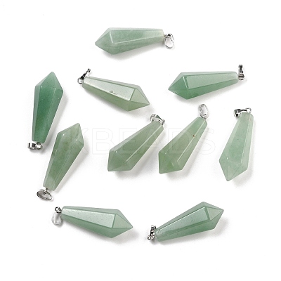 Natural Green Aventurine Pointed Pendants G-I314-02P-24-1
