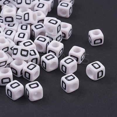 Acrylic Horizontal Hole Letter Beads PL37C9308-D-1
