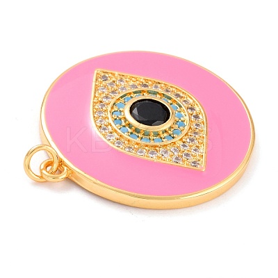 Real 18K Gold Plated Brass Micro Pave Cubic Zirconia Pendants ZIRC-L100-084G-04-1