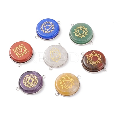 Natural & Synthetic Mixed Stone Connector Charms PALLOY-JF01647-1