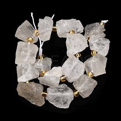 Raw Rough Natural Quartz Crystal Beads Strands G-Z087-A12-1