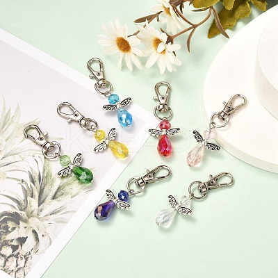 Faceted Teardrop Glass Pendants HJEW-JM00534-1