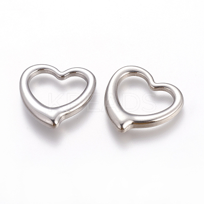 Tarnish Resistant Handmade Valentines Day Gifts Ideas for Him 201 Stainless Steel Open Heart Pendants STAS-Q114-1