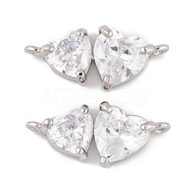 Brass Micro Pave Clear Cubic Zirconia Pendants KK-L212-10P-1
