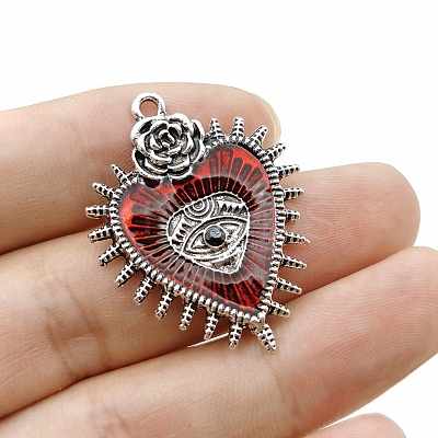 Gothic Style Alloy Resin Pendants X-PW-WGE8991-01-1